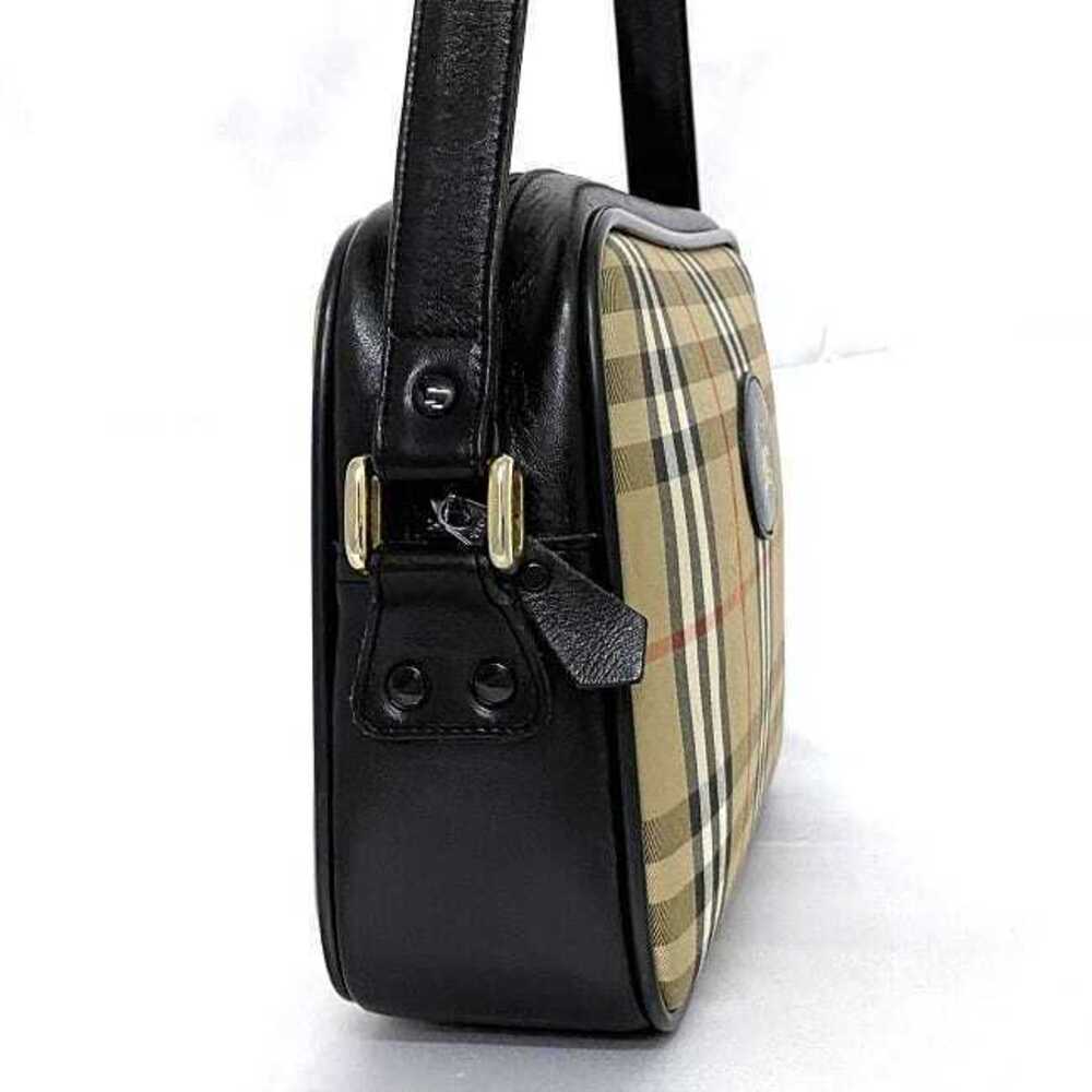 Burberry Zipper Shoulder Check Beige Bag Shoulder s Black